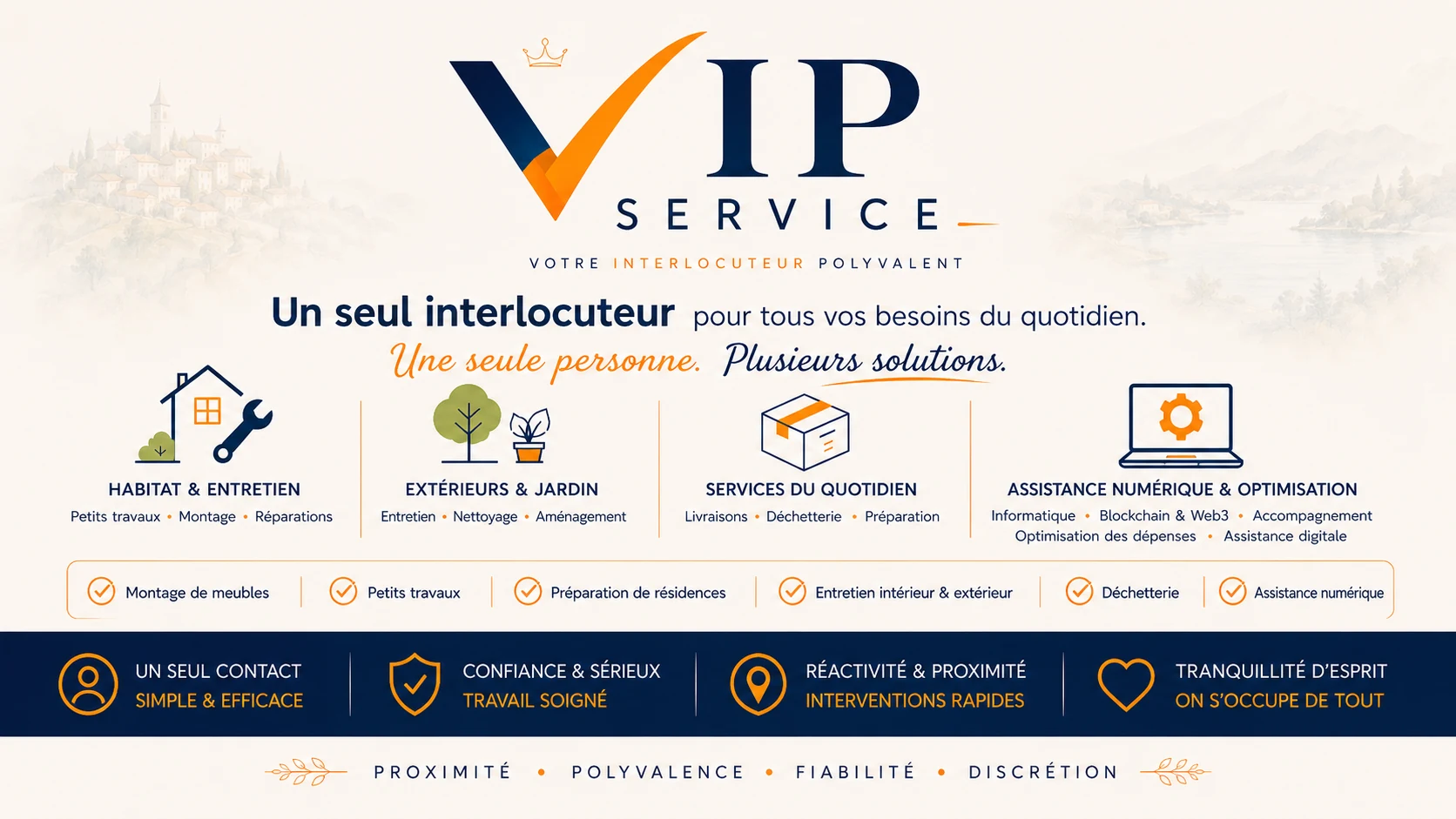 Bannière VIP Service avec paysage du Pays de Fayence